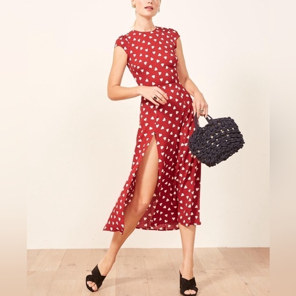 Rare Reformation Gavin Dress in Hearts - Picture 1 of 8